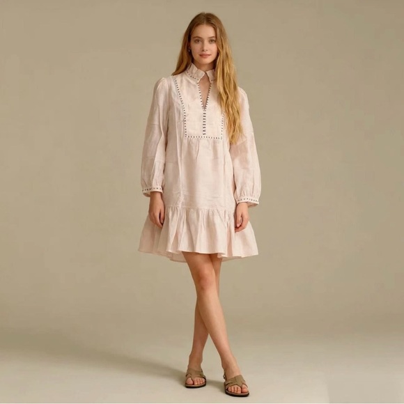 Tuckernuck Bermuda Pink Palmerston dress NWT Cotton Linen Quiet Luxury Large - Picture 4 of 9